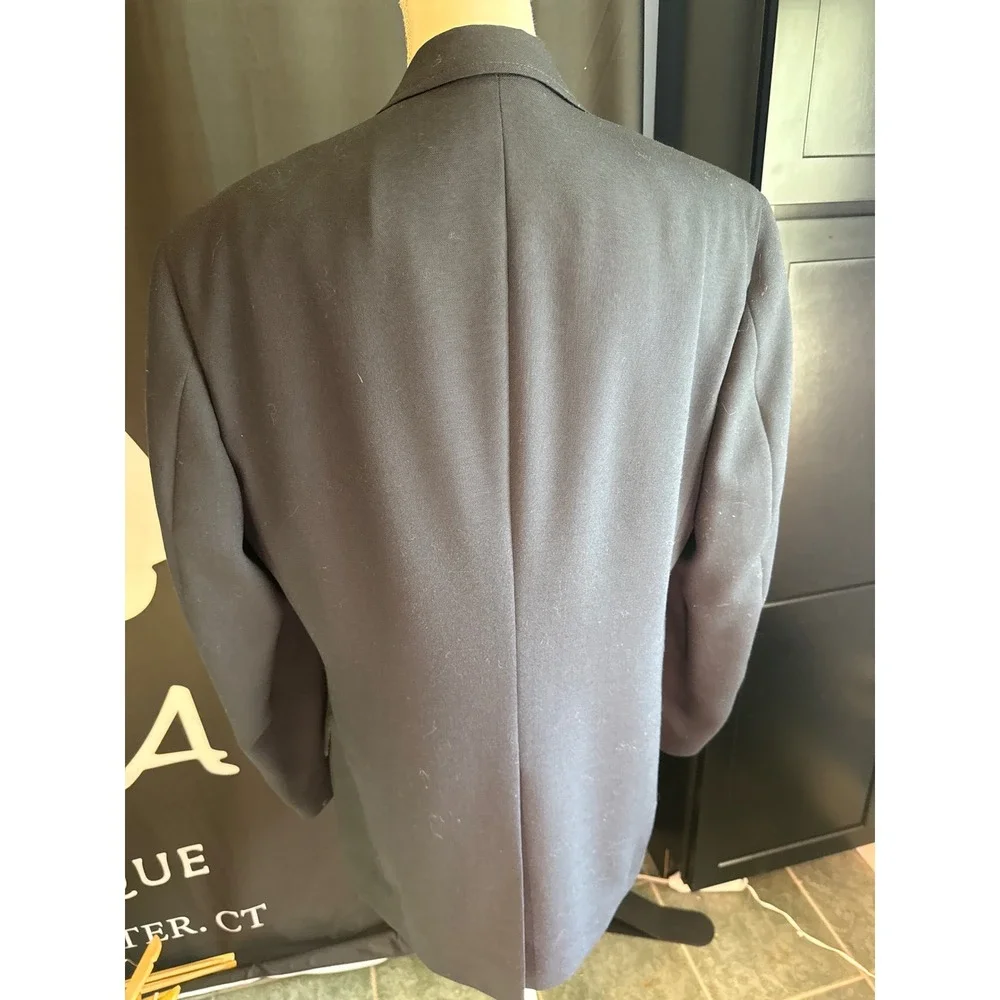 Lord & Taylor Wimbledon of England Mens Navy Blue Wool Blend Blazer Gold Buttons